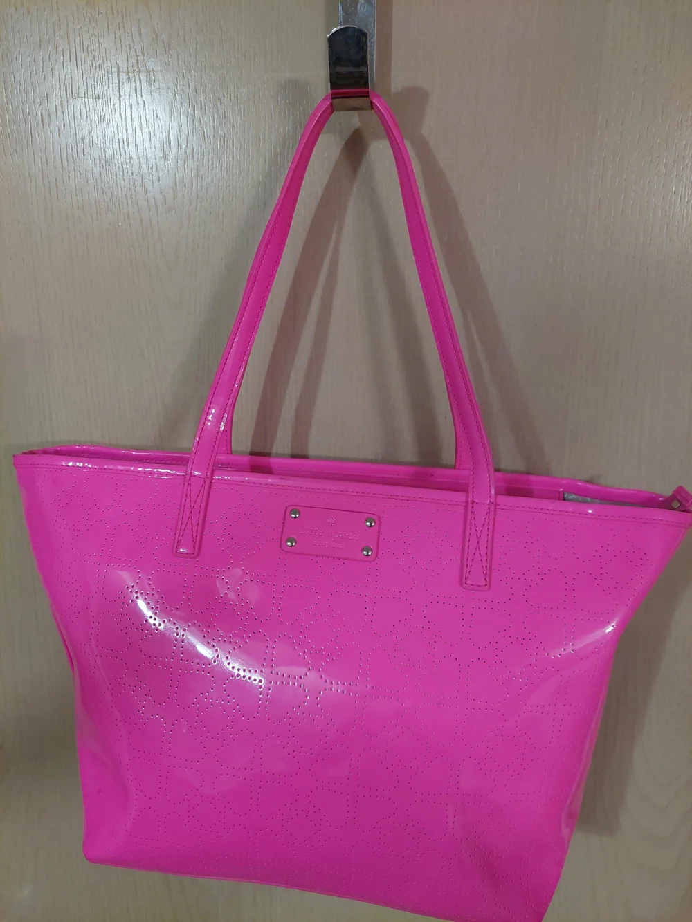 Kate Spade Bright Pink Perforated Tote